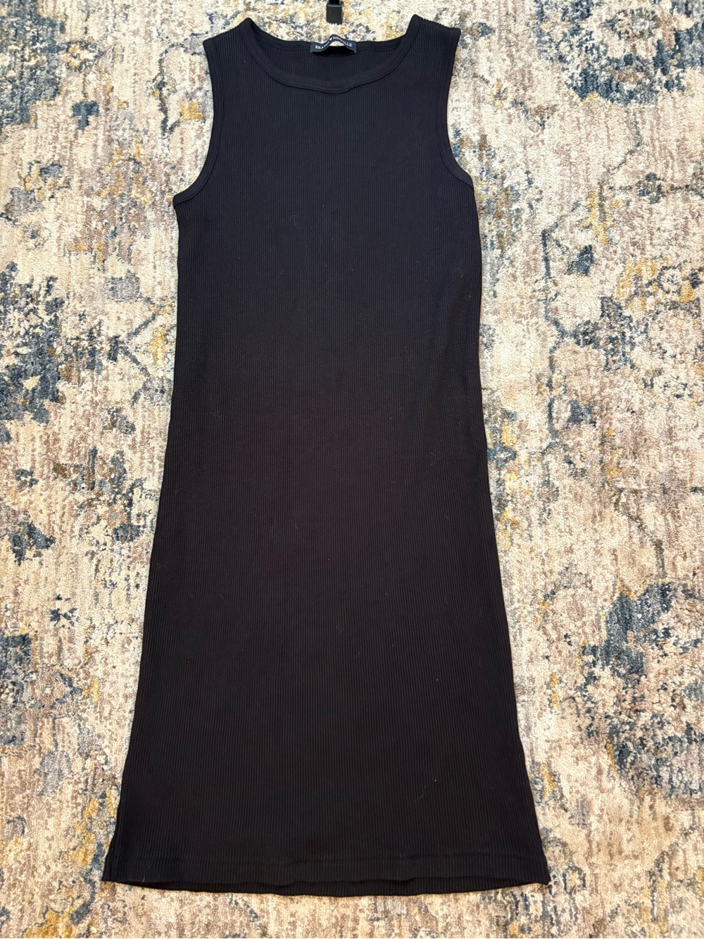 Brandy Melville black cotton mini dress bodycon fitted stretchy ribbed